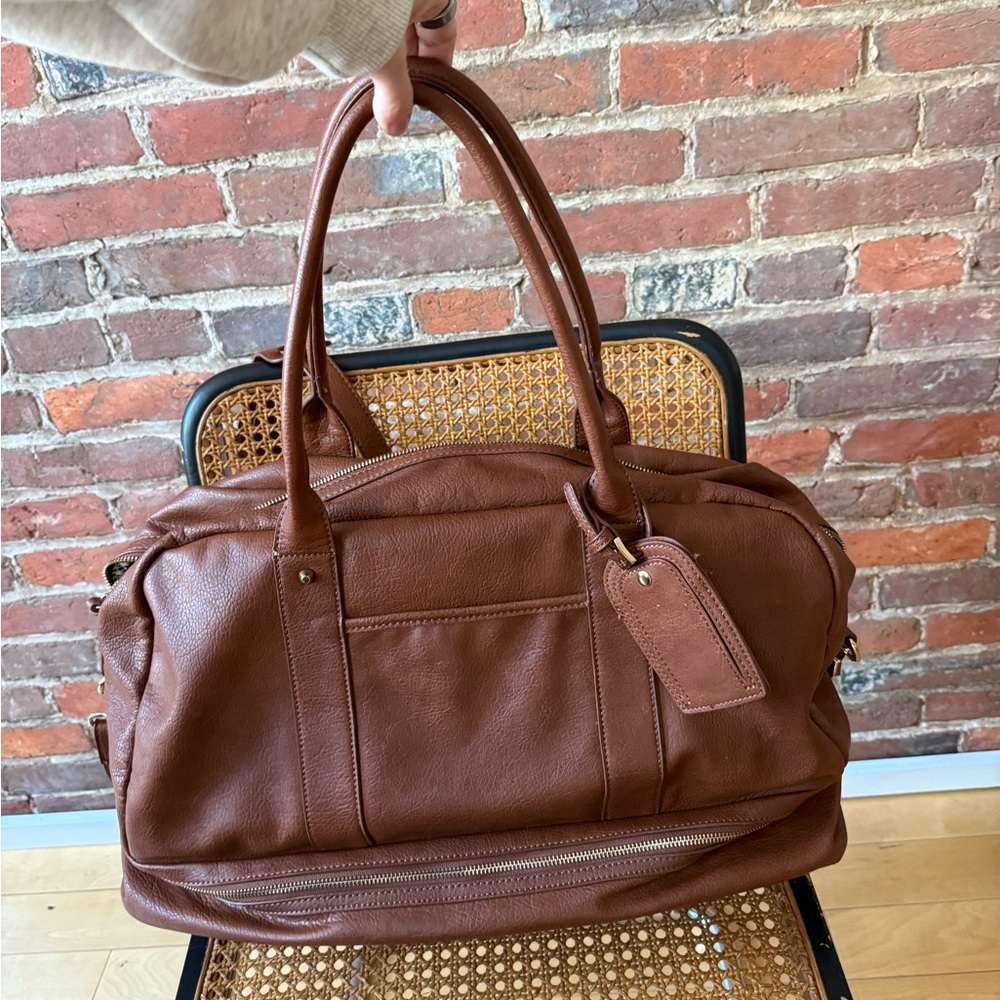 Brown Leather Weekender Bag